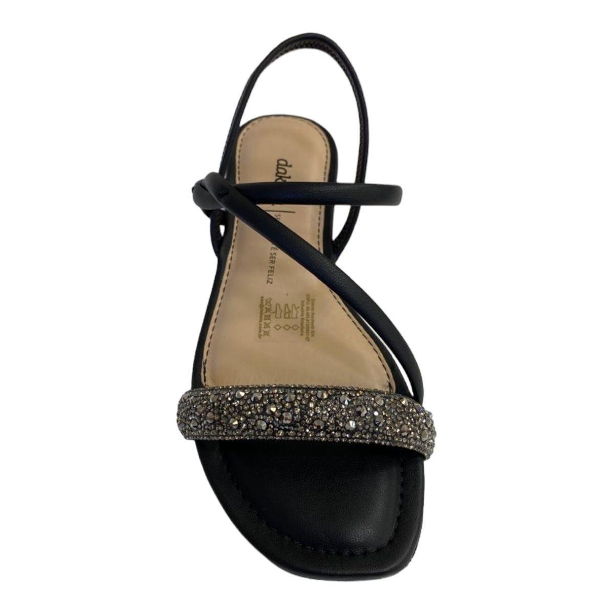 Sandália Feminina Dakota Rasteira Tiras Trançadas Preto 3