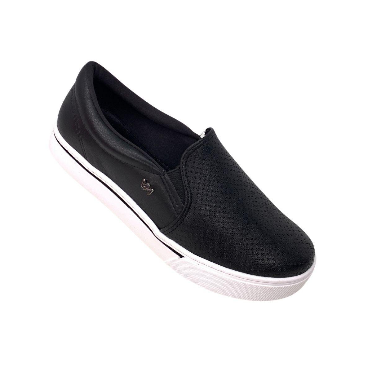 Tênis Feminino Via Marte Casual Slip On Preto