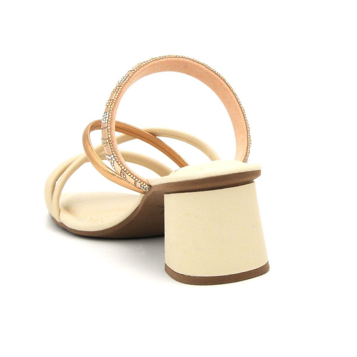 Tamanco Feminino Dakota Salto Blocado Casual Bege 3