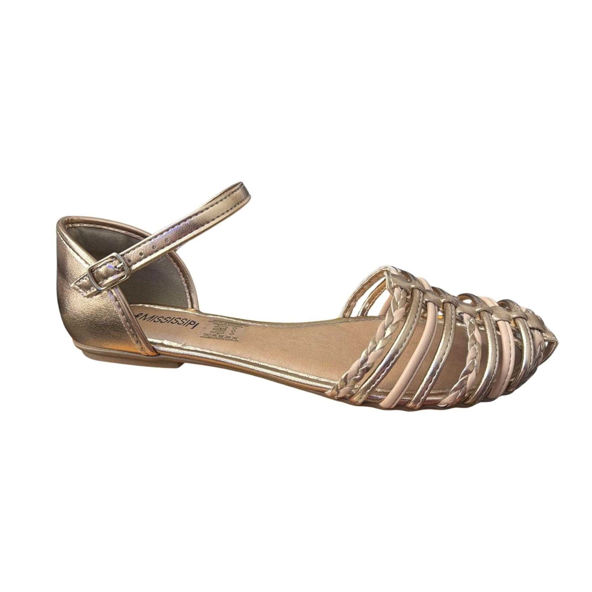 Sand Lia Sandalia Mississipi Dourada Sandalia Mississipi SandÃ¡lia