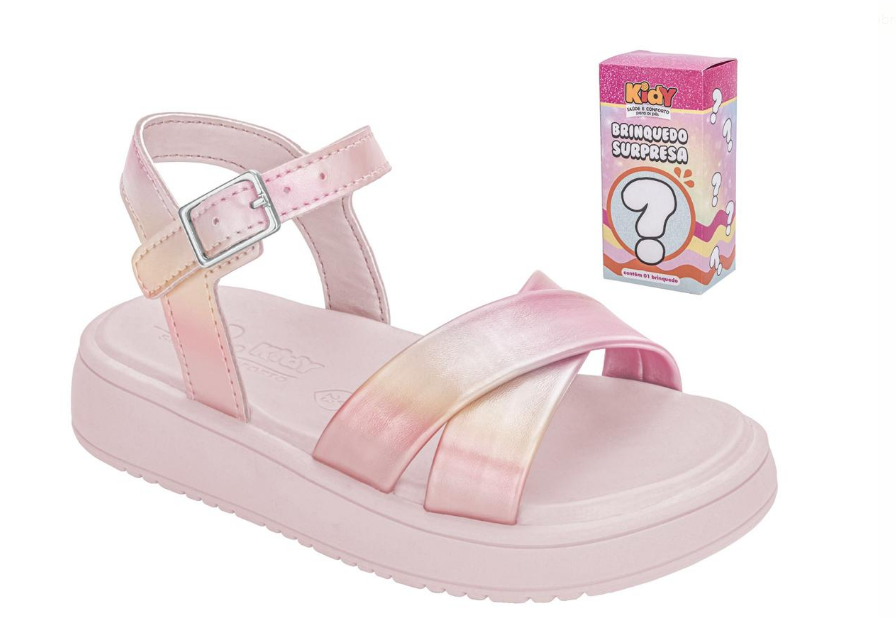 Sandália Infantil Menina Kidy Mini Flat Rosa 1