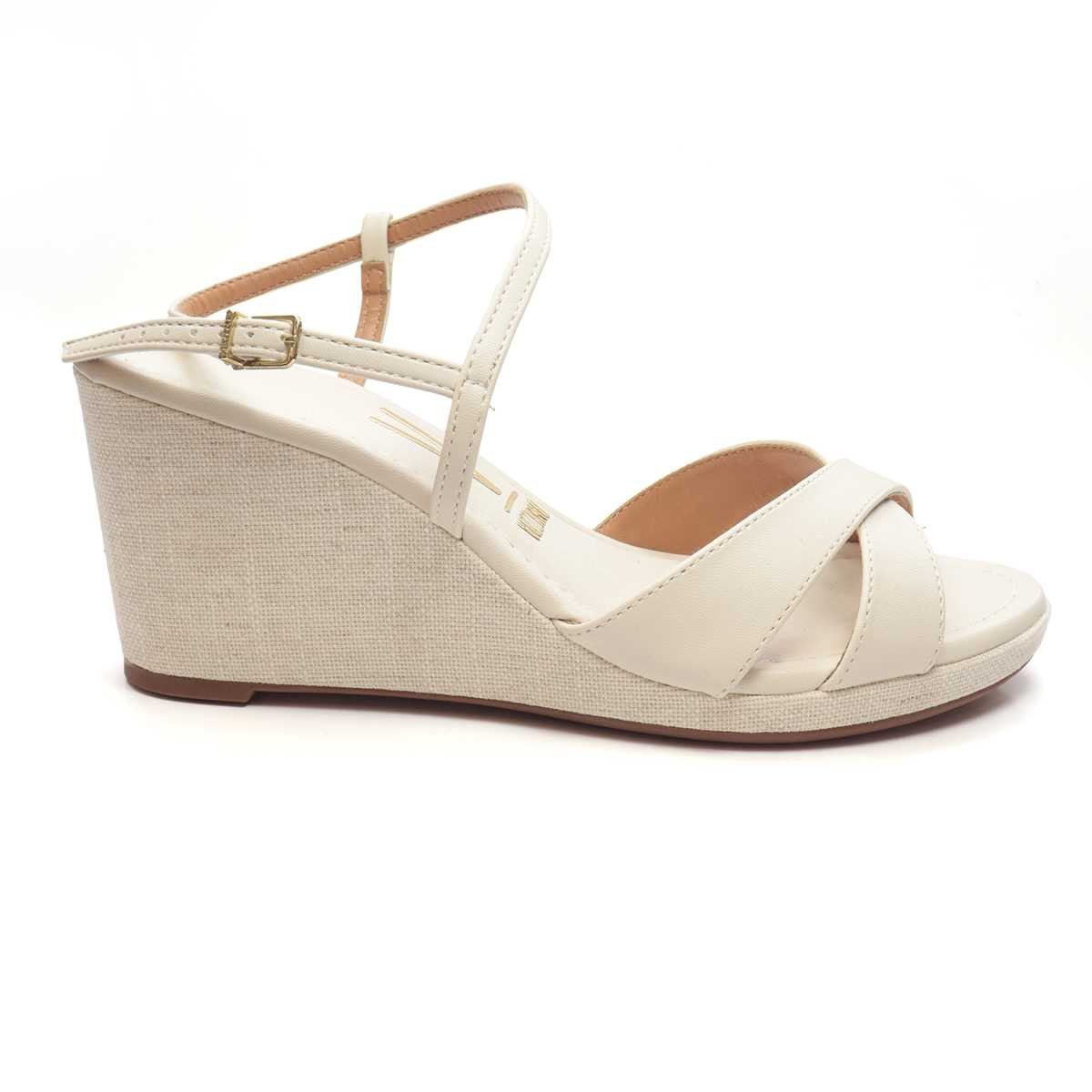 Sandália Feminina Vizzano Anabela Branco 1