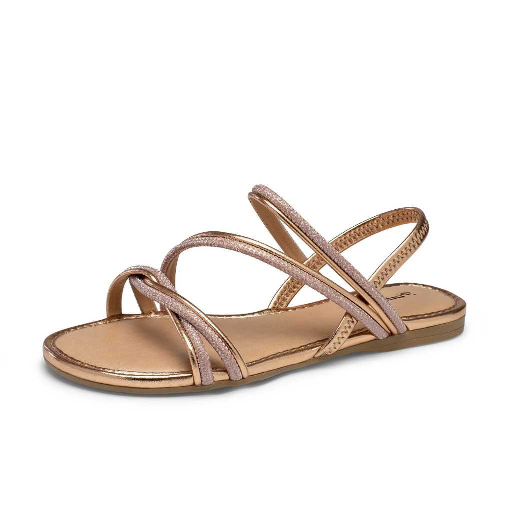 Sandália Infantil Menina Pink Cats Rasteira Tiras Cruzadas Rosa 2