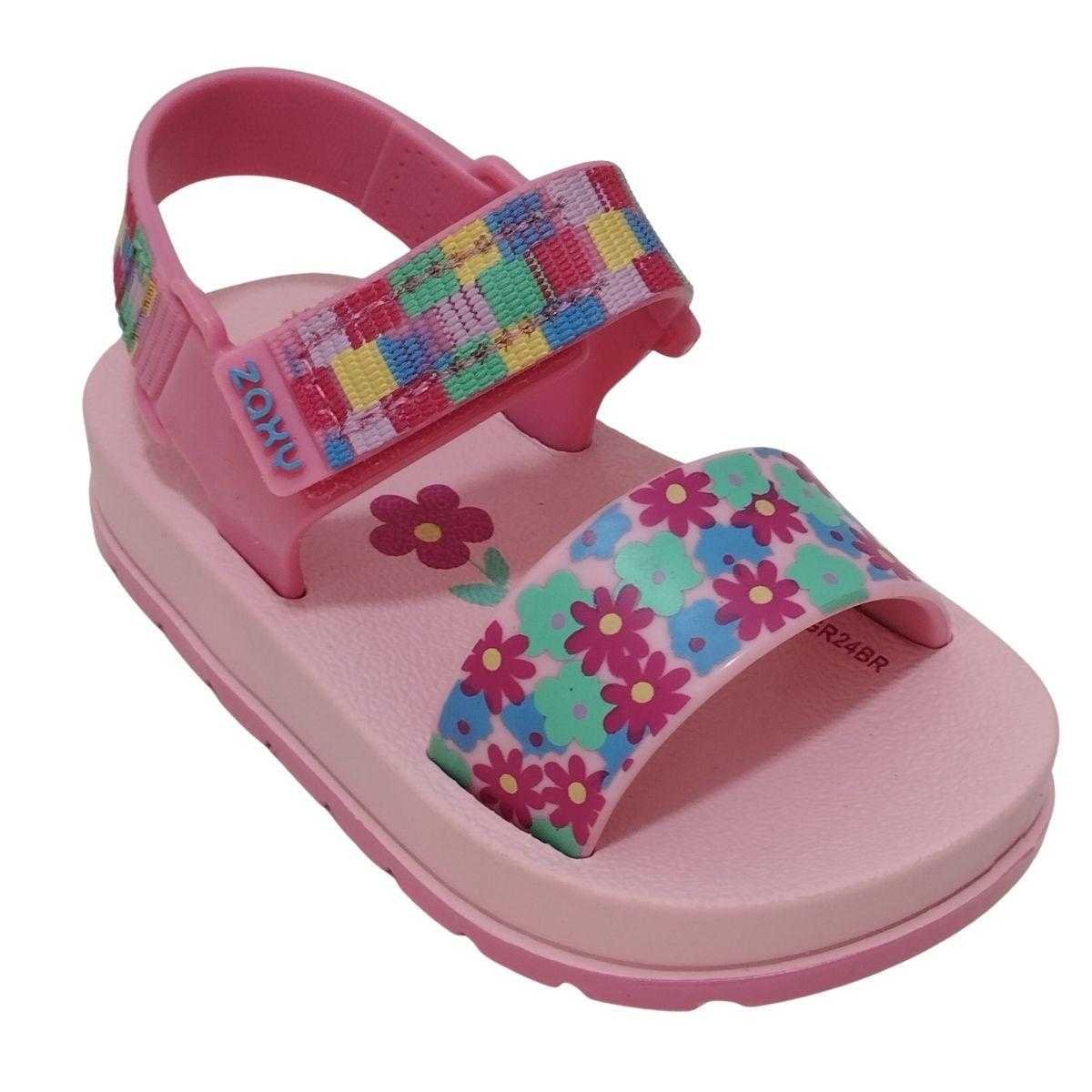 Sandália Infantil Menina Zaxy Nina Moderninha Print Baby Rosa 2