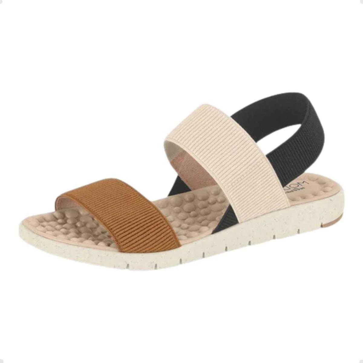 Sandália Feminina Modare Rasteira Tiras Grossas Bege 2