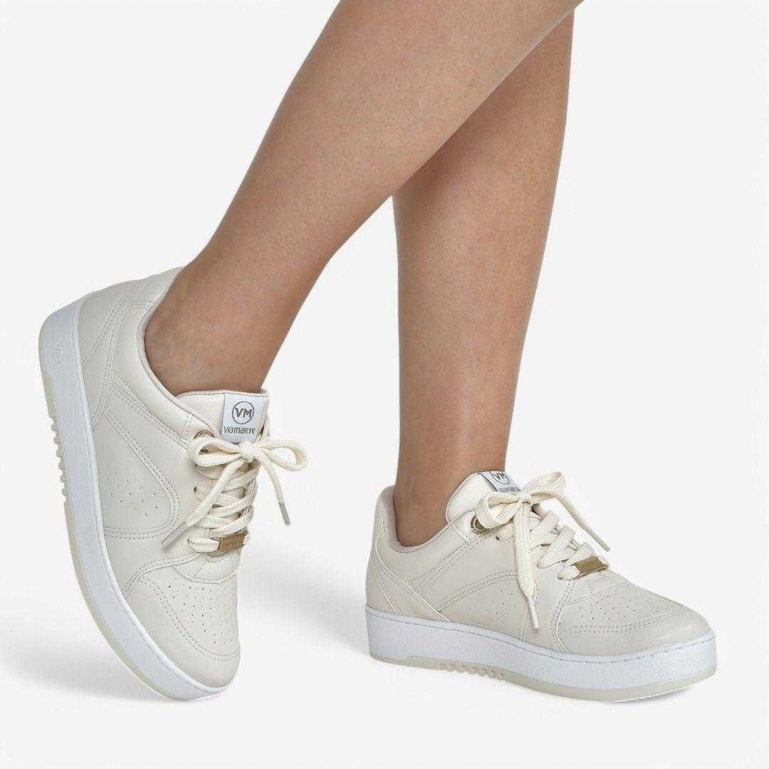 Tênis Feminino Via Marte Sneaker Plataforma Bege 2