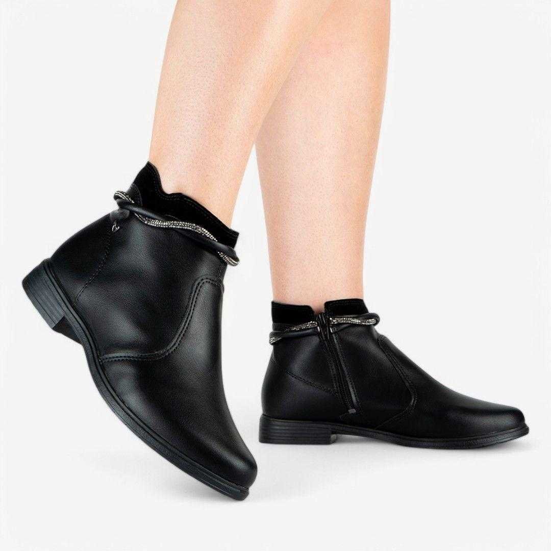 Bota Feminina Mississipi Cano Curto Salto Baixo Preto 2