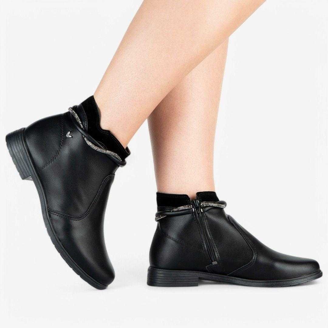Bota Feminina Mississipi Cano Curto Salto Baixo Preto 7