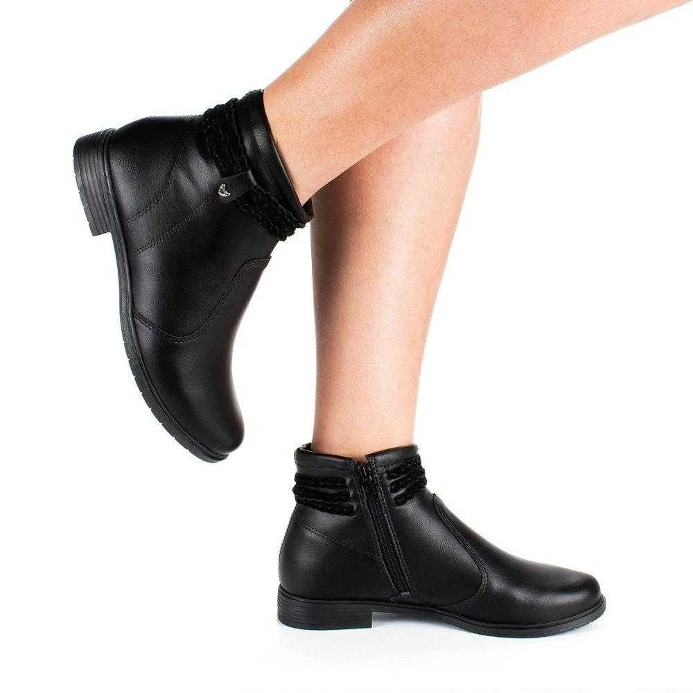 Bota Feminino Mississipi Cano Curto Salto Baixo Preto 5