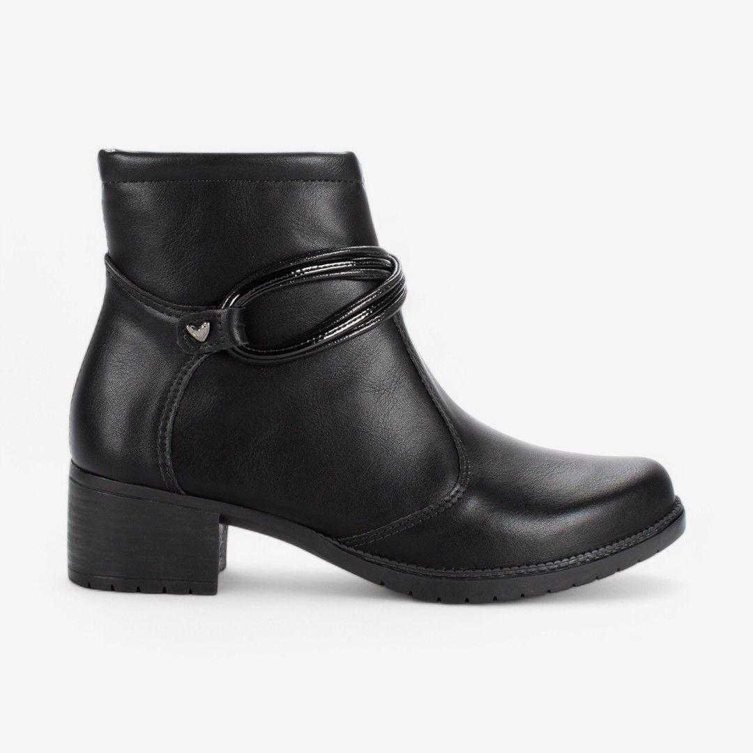 Bota Feminina Mississipi Cano Curto Salto Blocado Preto 1