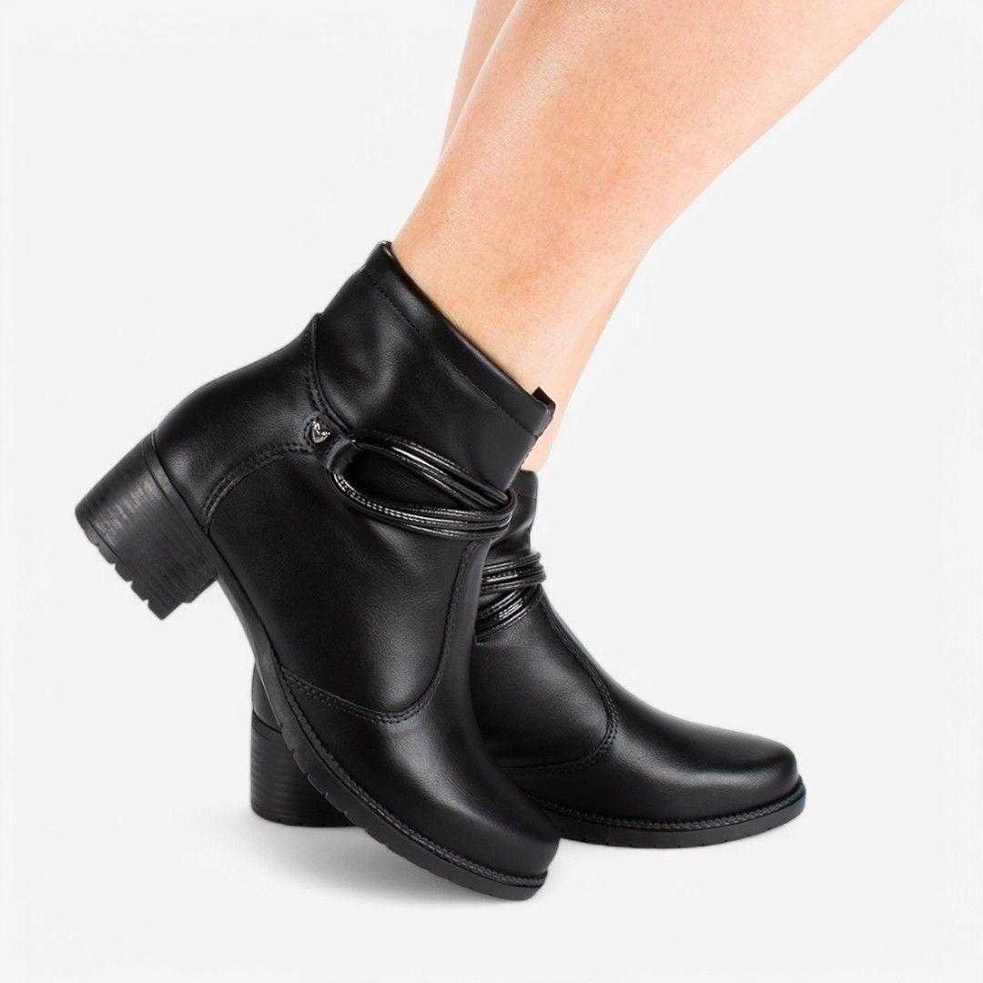 Bota Feminina Mississipi Cano Curto Salto Blocado Preto 2