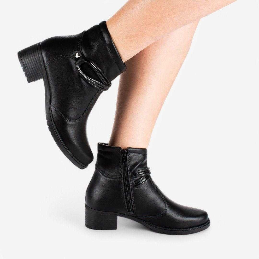 Bota Feminina Mississipi Cano Curto Salto Blocado Preto 3