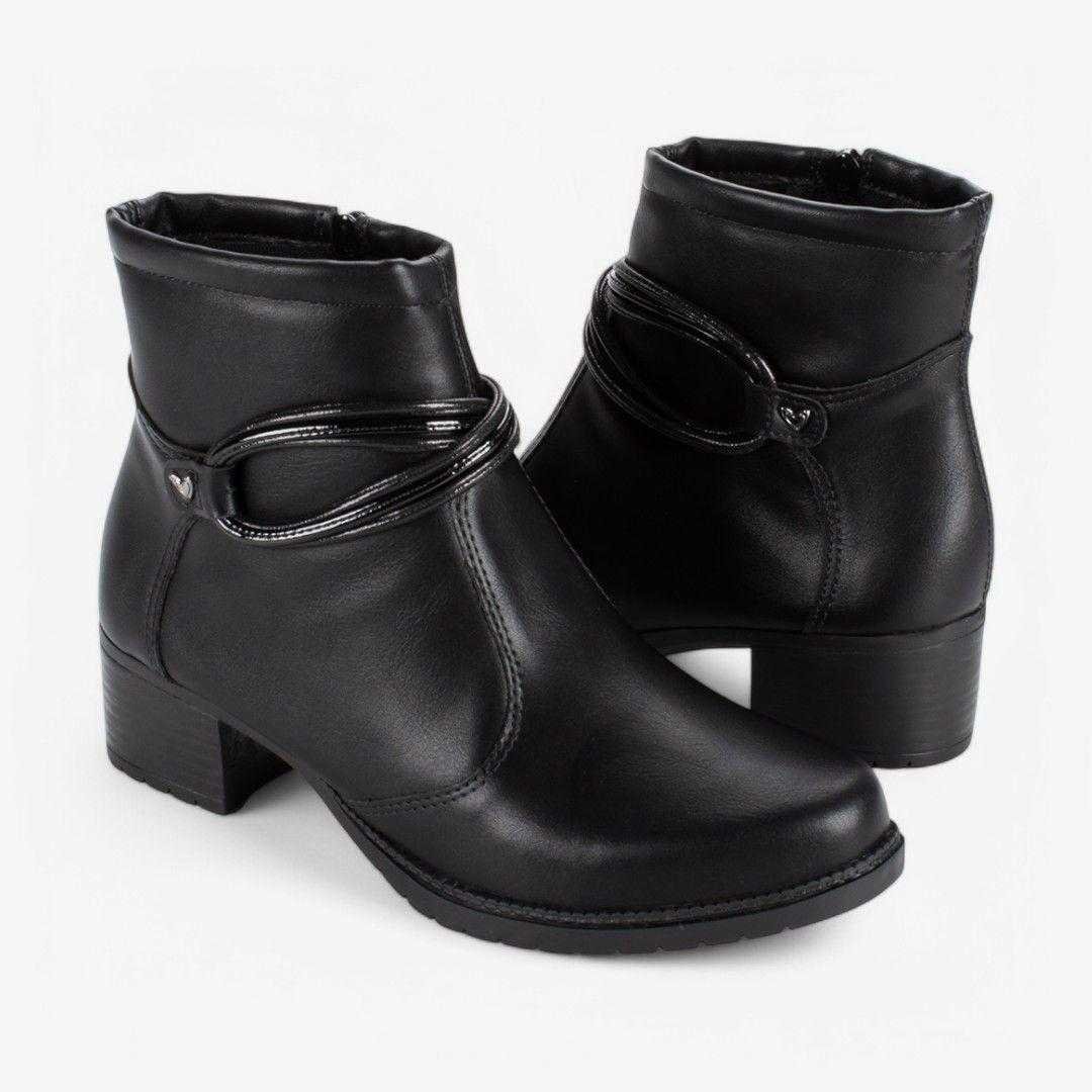 Bota Feminina Mississipi Cano Curto Salto Blocado Preto 4