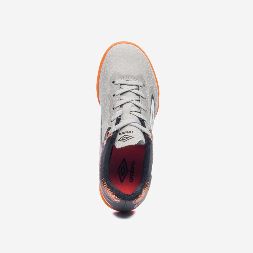 Chuteira Infantil Futsal Umbro Techno II Jr Cinza 4