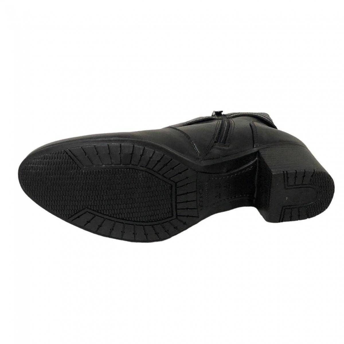 Bota Feminina Mooncity Salto Blocado Cano Curto Preto 5