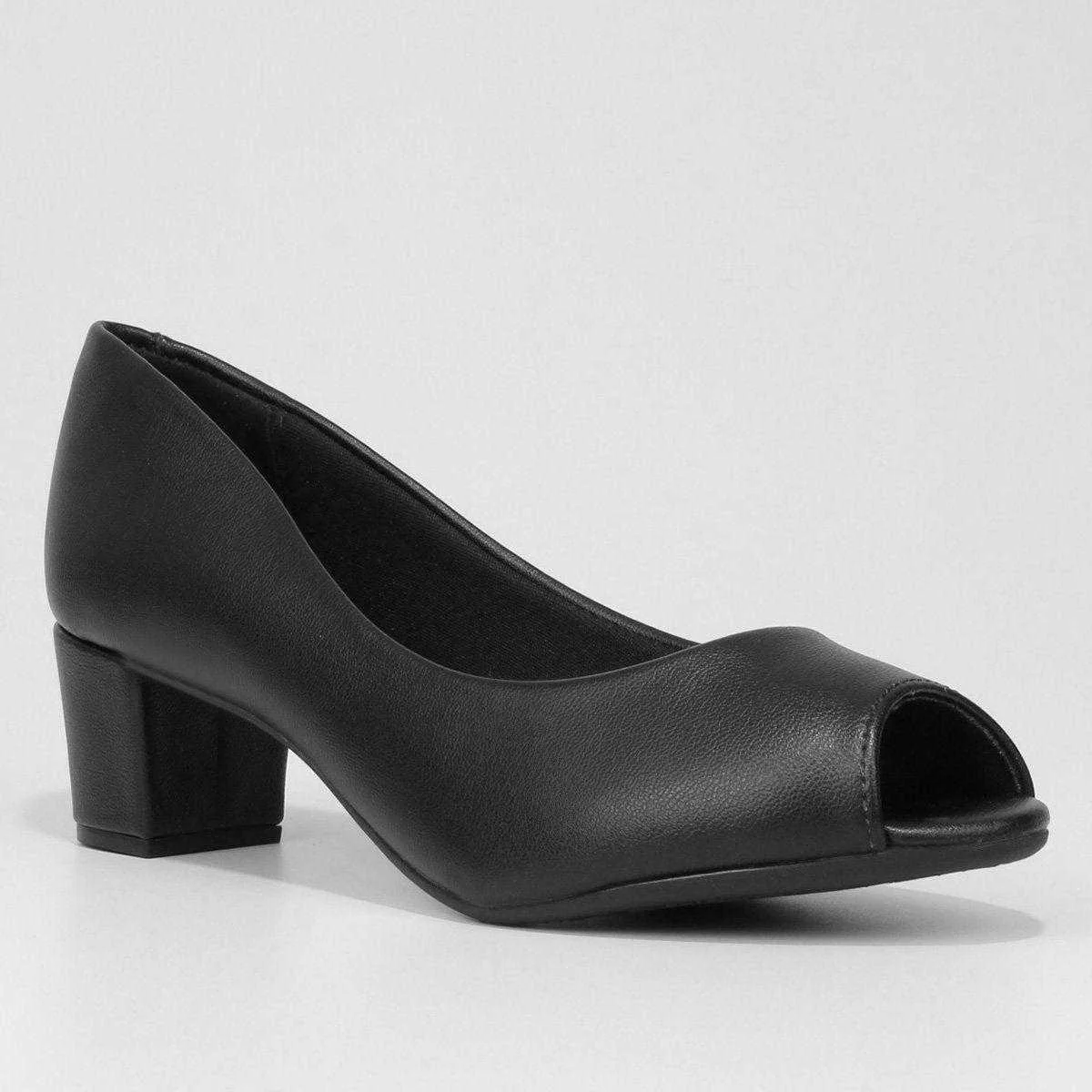 Sapato Feminino Beira Rio Peep Toe Preto 2