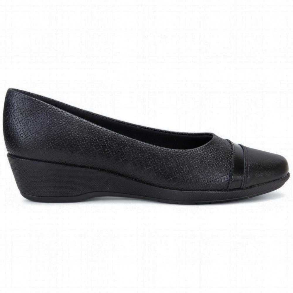 Sapatilha Feminina Piccadilly Salto Baixo Anabela Preto 1