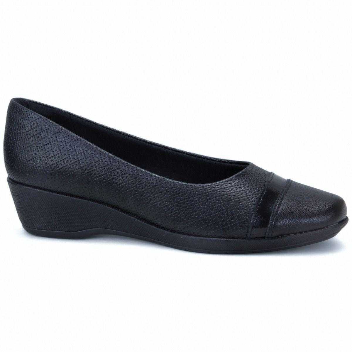 Sapatilha Feminina Piccadilly Salto Baixo Anabela Preto 7