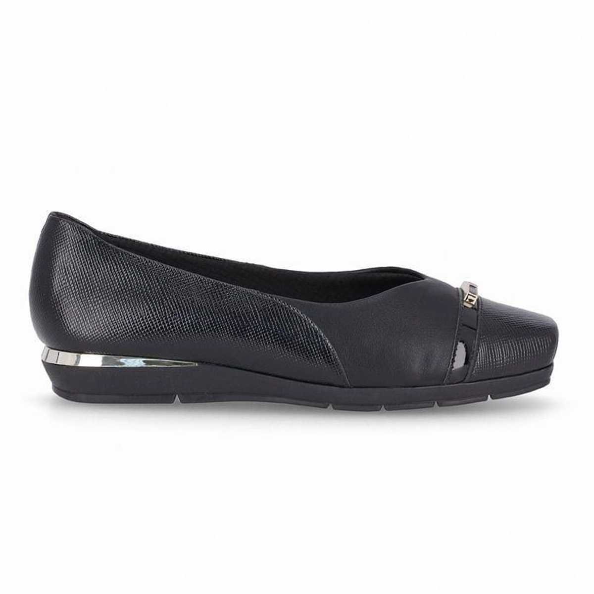 Sapatilha Feminina Piccadilly Bico Quadrado Conforto Preto 1