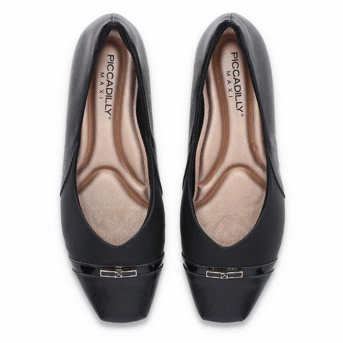 Sapatilha Feminina Piccadilly Bico Quadrado Conforto Preto 3