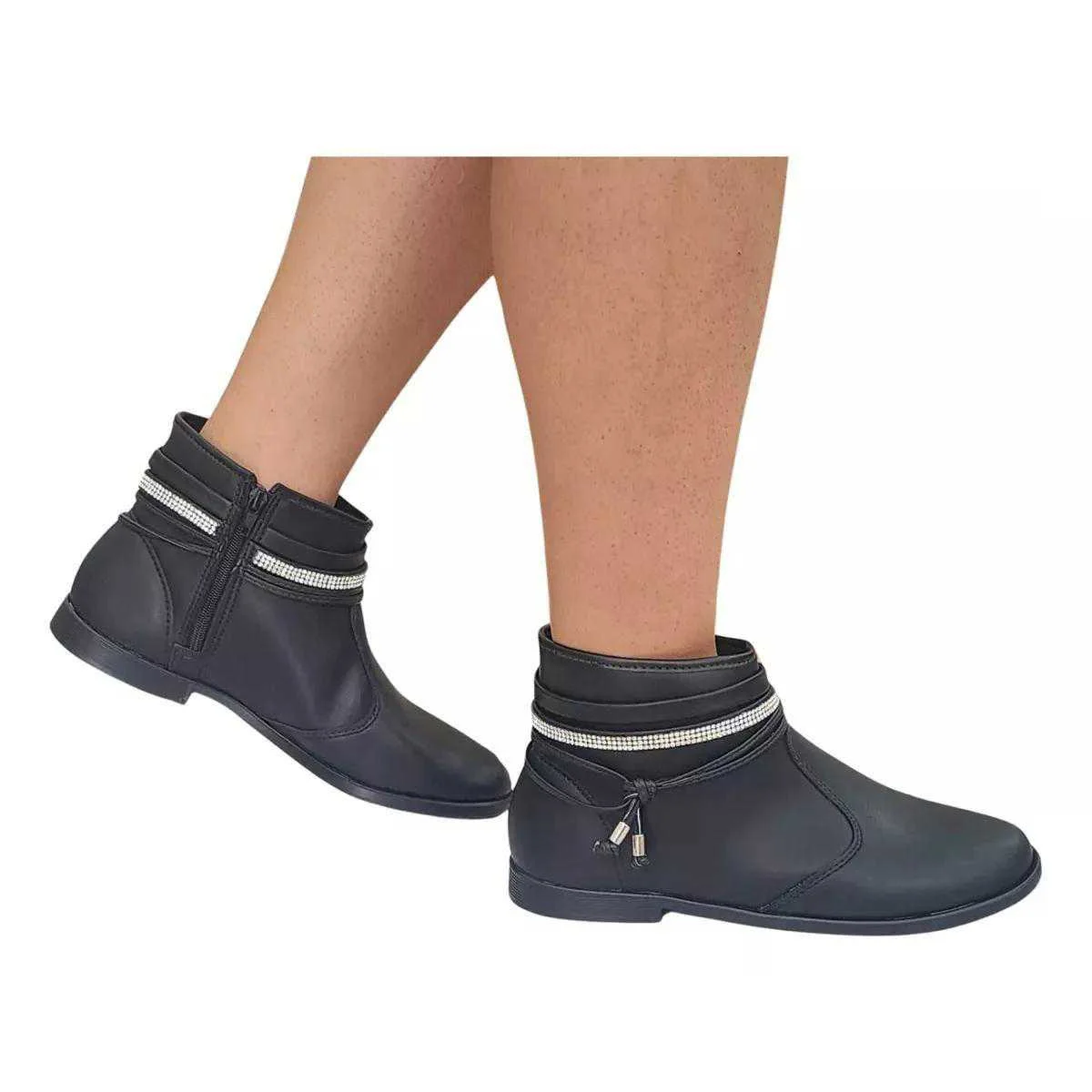 Bota Infantil Menina Molekinha Cano Baixo Palmilha Conforto Preto 2