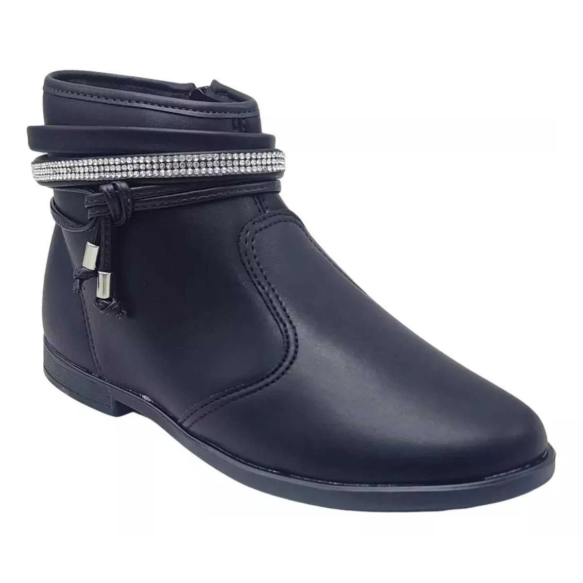 Bota Infantil Menina Molekinha Cano Baixo Palmilha Conforto Preto 3
