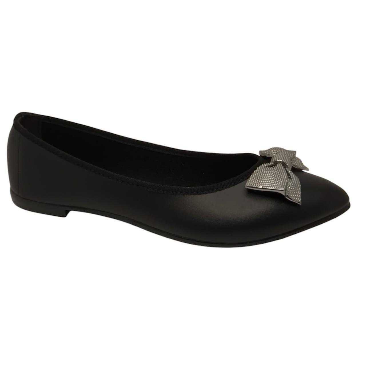 Sapatilha Feminino Moleca Bico Fino Preto 1
