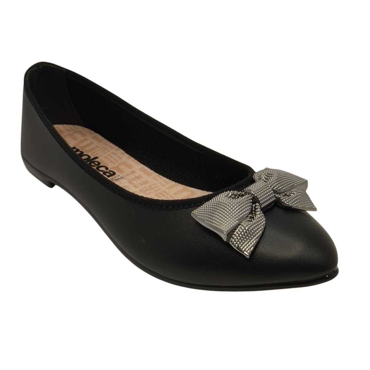 Sapatilha Feminino Moleca Bico Fino Preto 2
