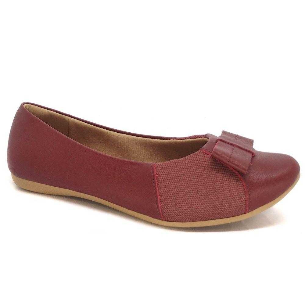 Sapatilha Feminina Usa Flex Joanete Couro Vinho 4