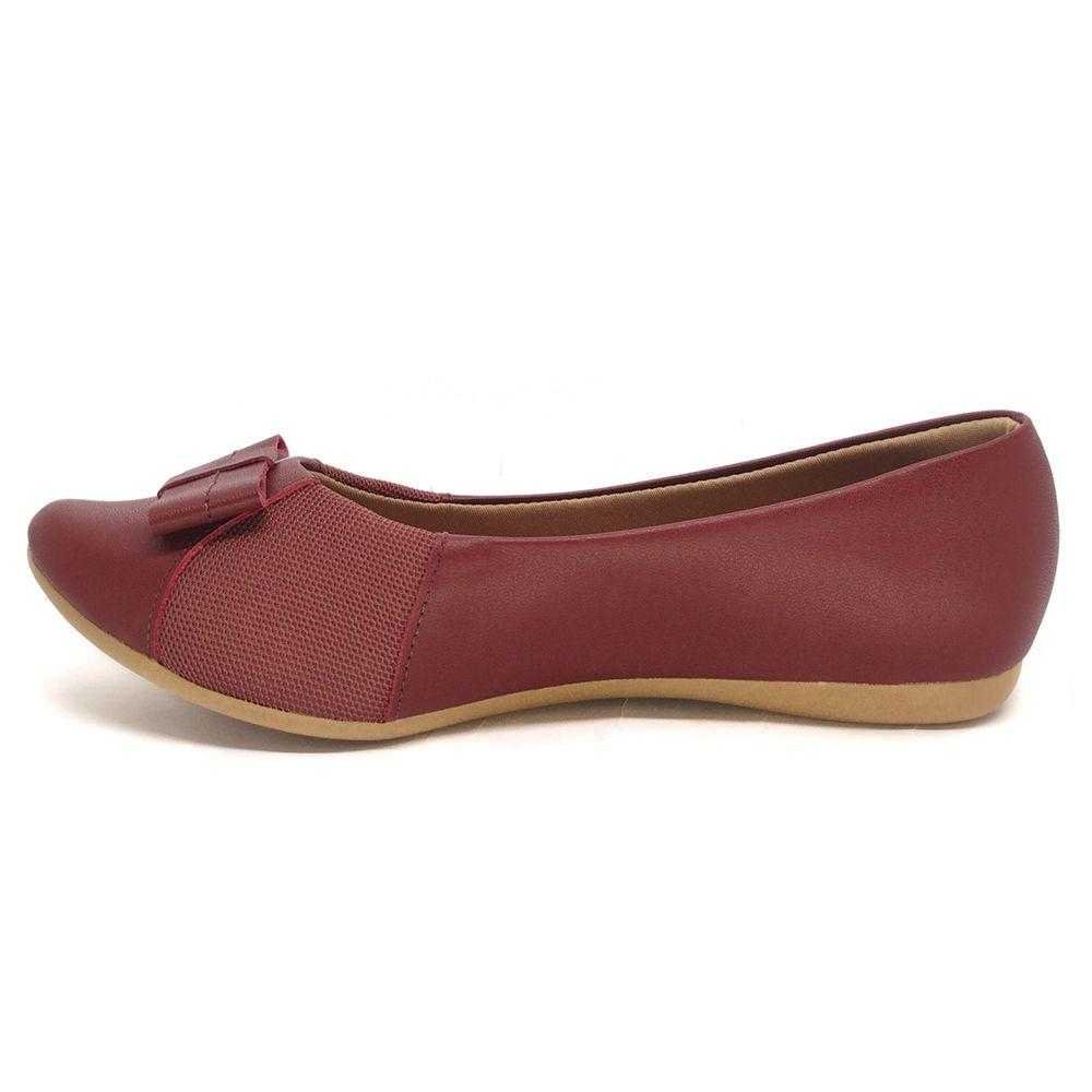 Sapatilha Feminina Usa Flex Joanete Couro Vinho 5