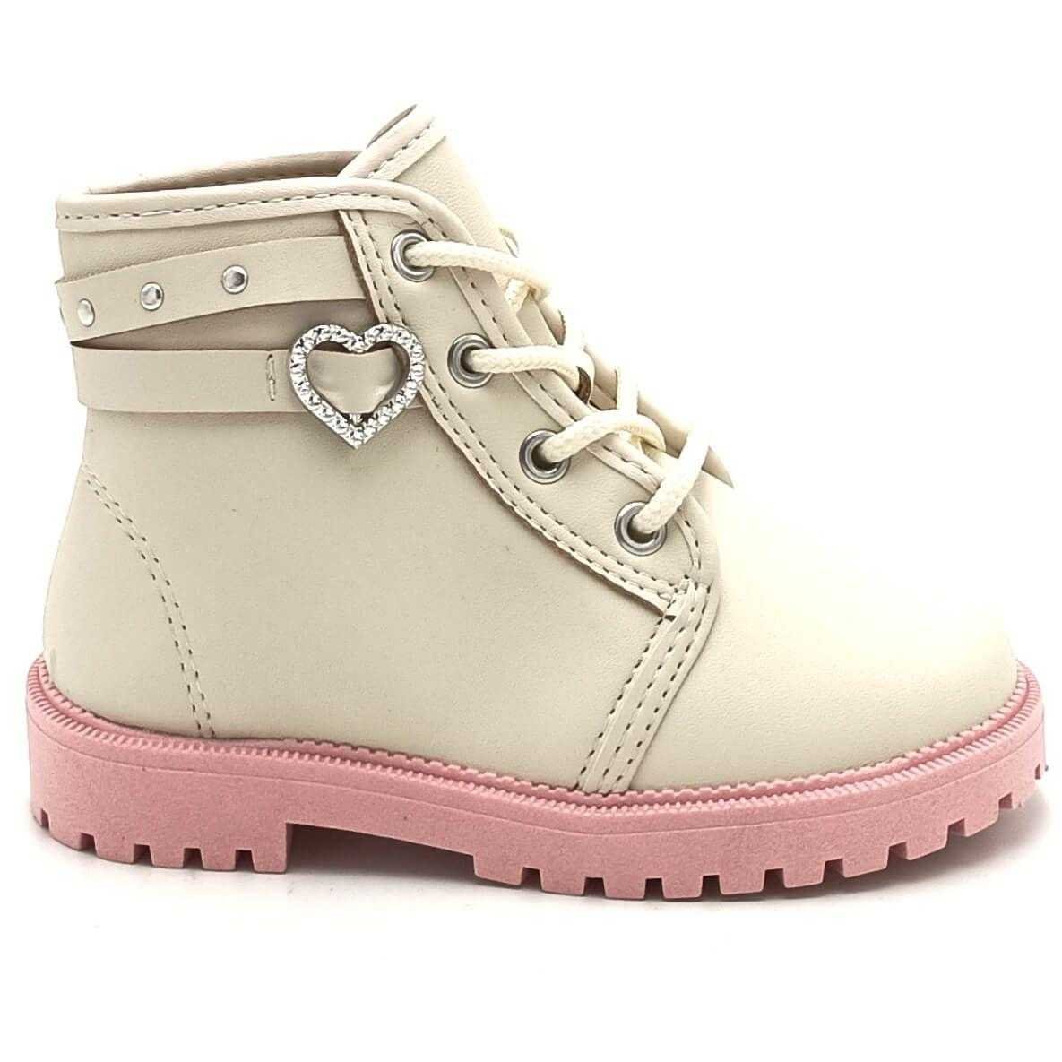 Bota Infantil Menina Molekinha Coturno Bege 1