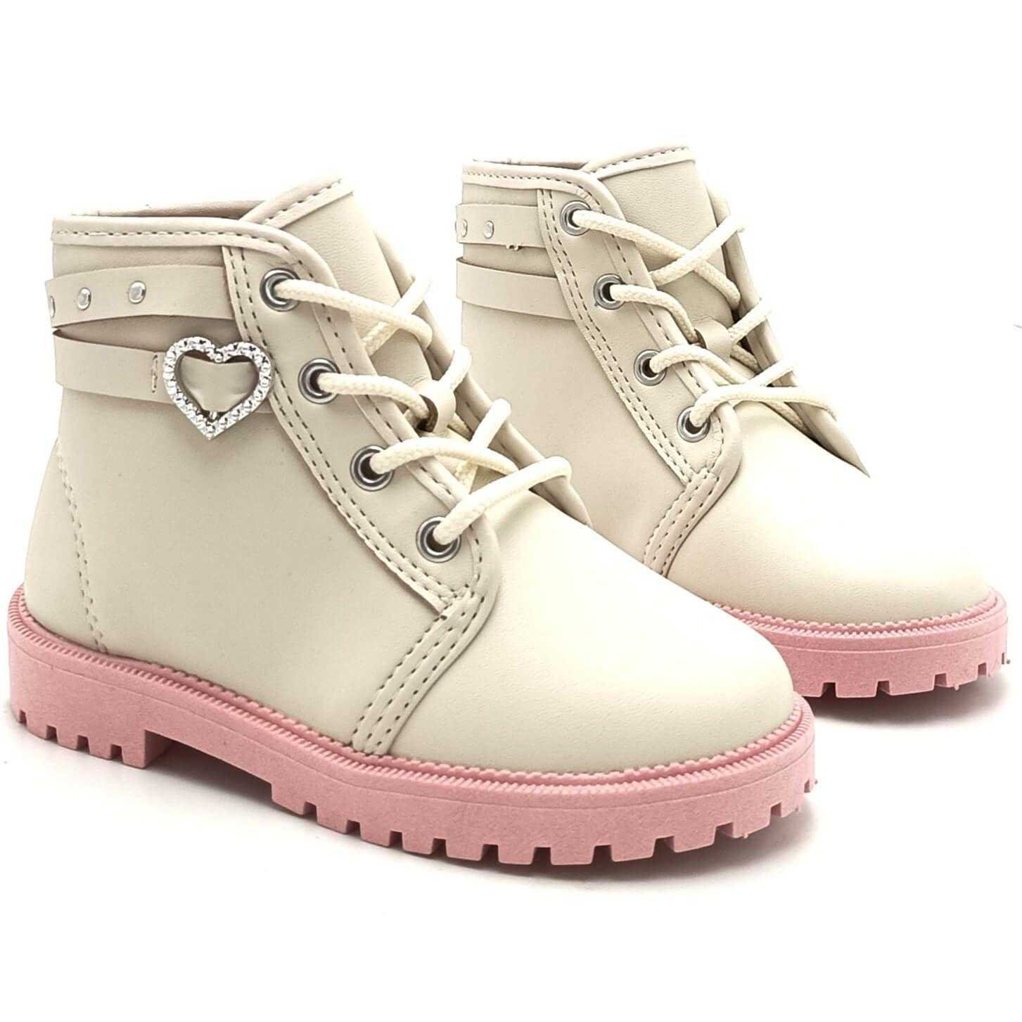 Bota Infantil Menina Molekinha Coturno Bege 4