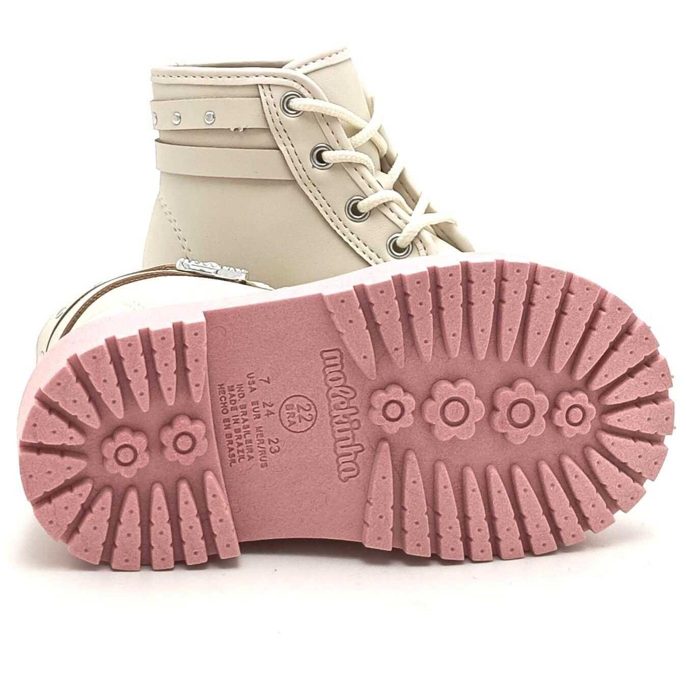 Bota Infantil Menina Molekinha Coturno Bege 6