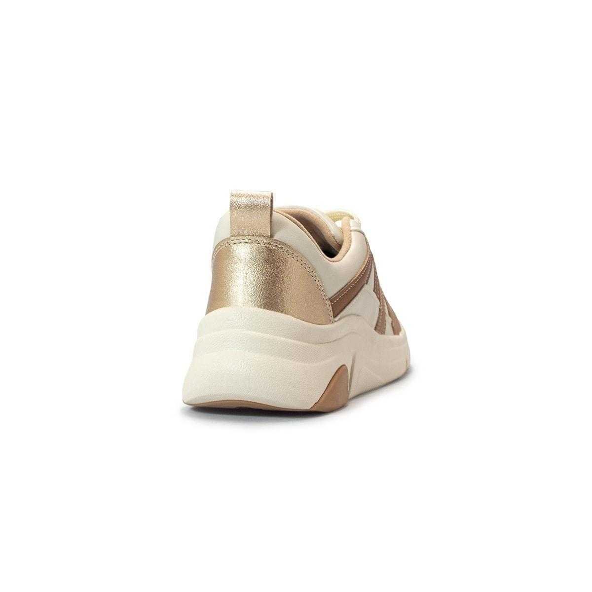 Tênis Feminino Modare Sneaker Casual Bege/Marrom/Dourado 4