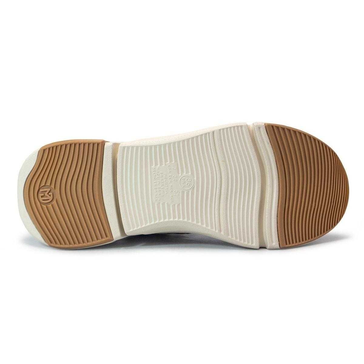 Tênis Feminino Modare Sneaker Casual Bege/Marrom/Dourado 5