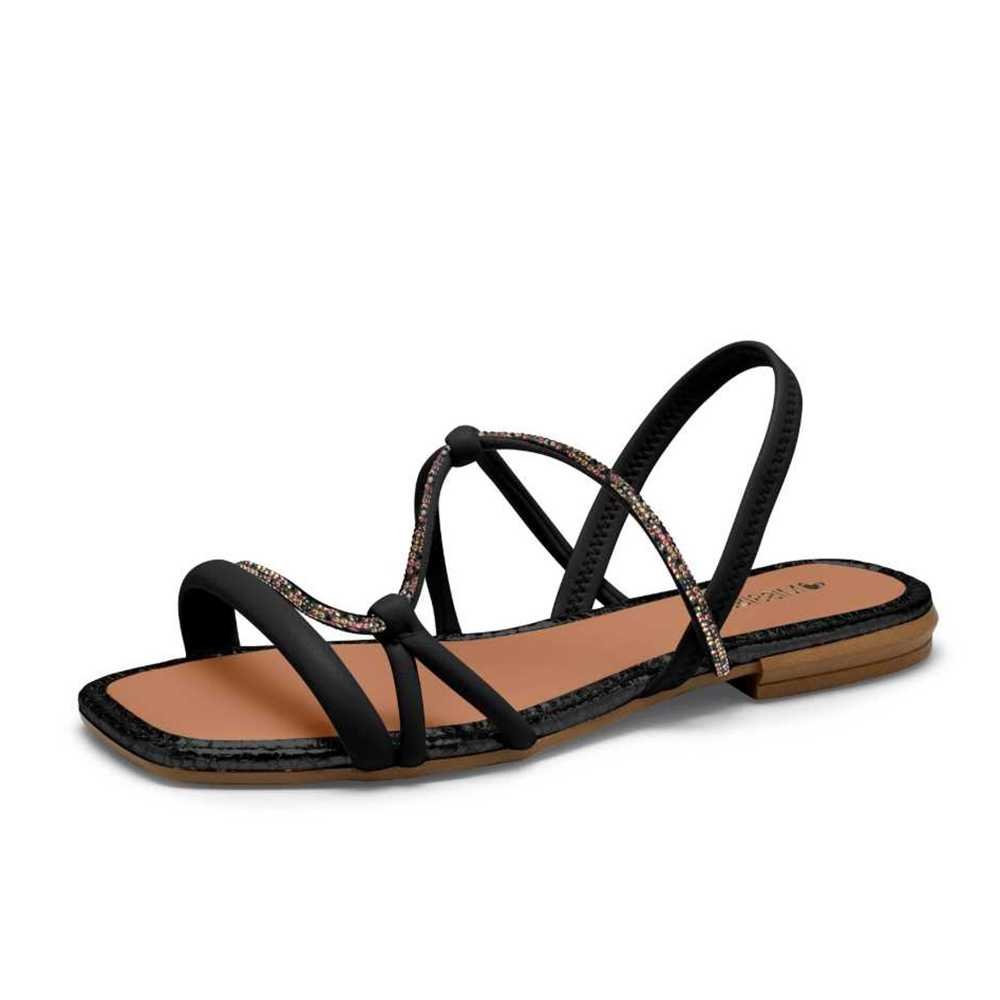 Sandália Feminina Mississipi Rasteira Tiras Trançadas Preto 2