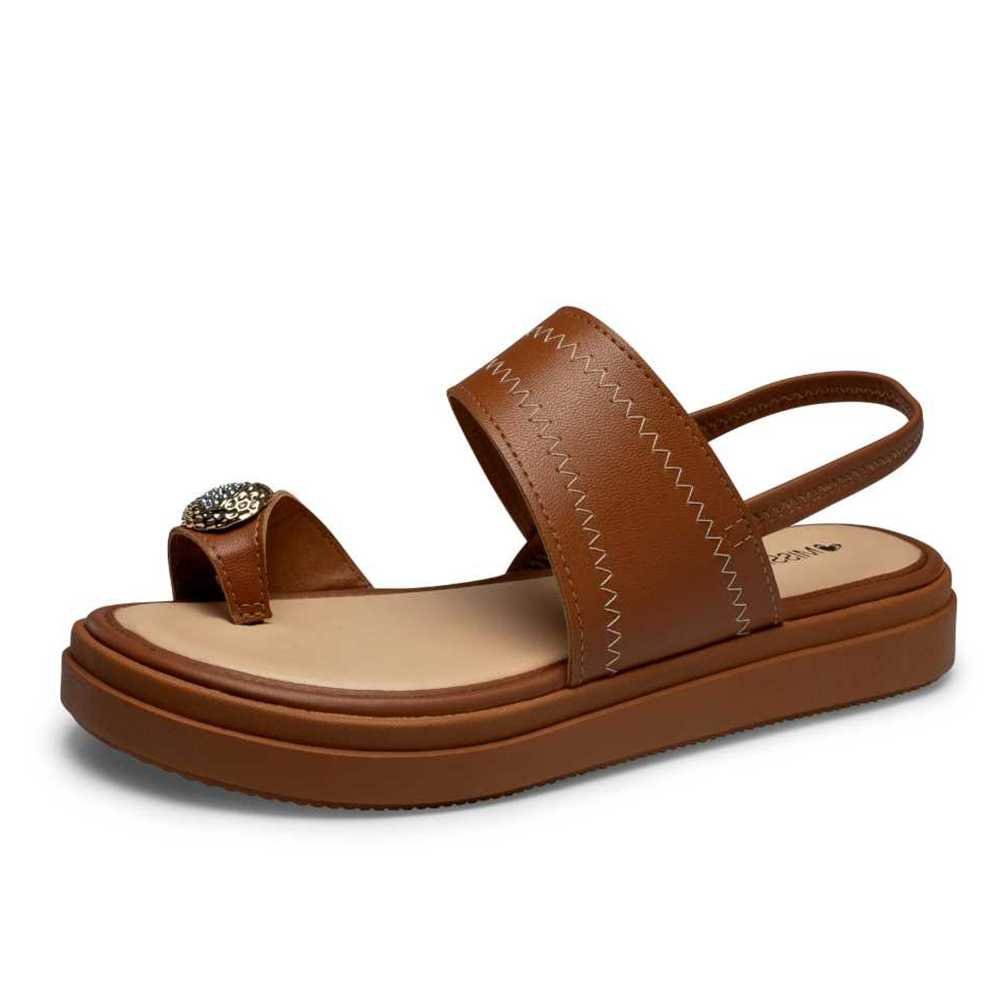 Sandália Feminina Mississipi Flatform Tira Grossa Marrom 2