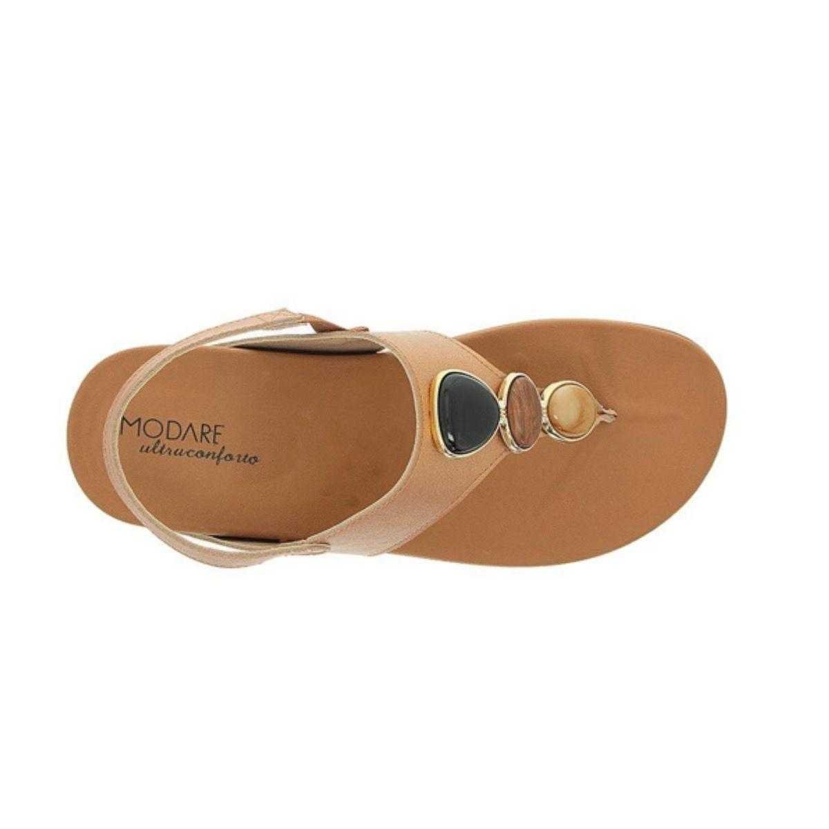 Sandália Feminina Modare Ultra Conforto Pedraria Bege 2