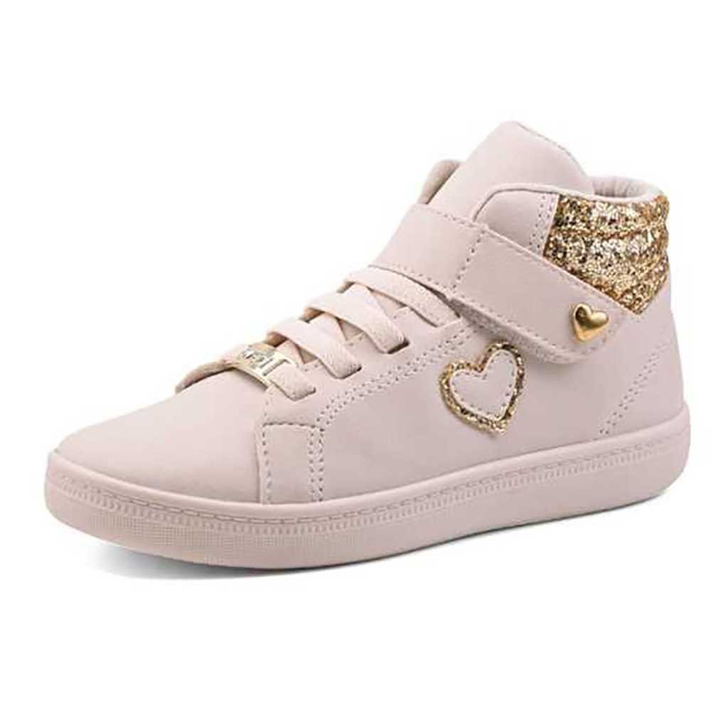 Tênis Infantil Menina Izalu Botinha Casual Corações Branco 2