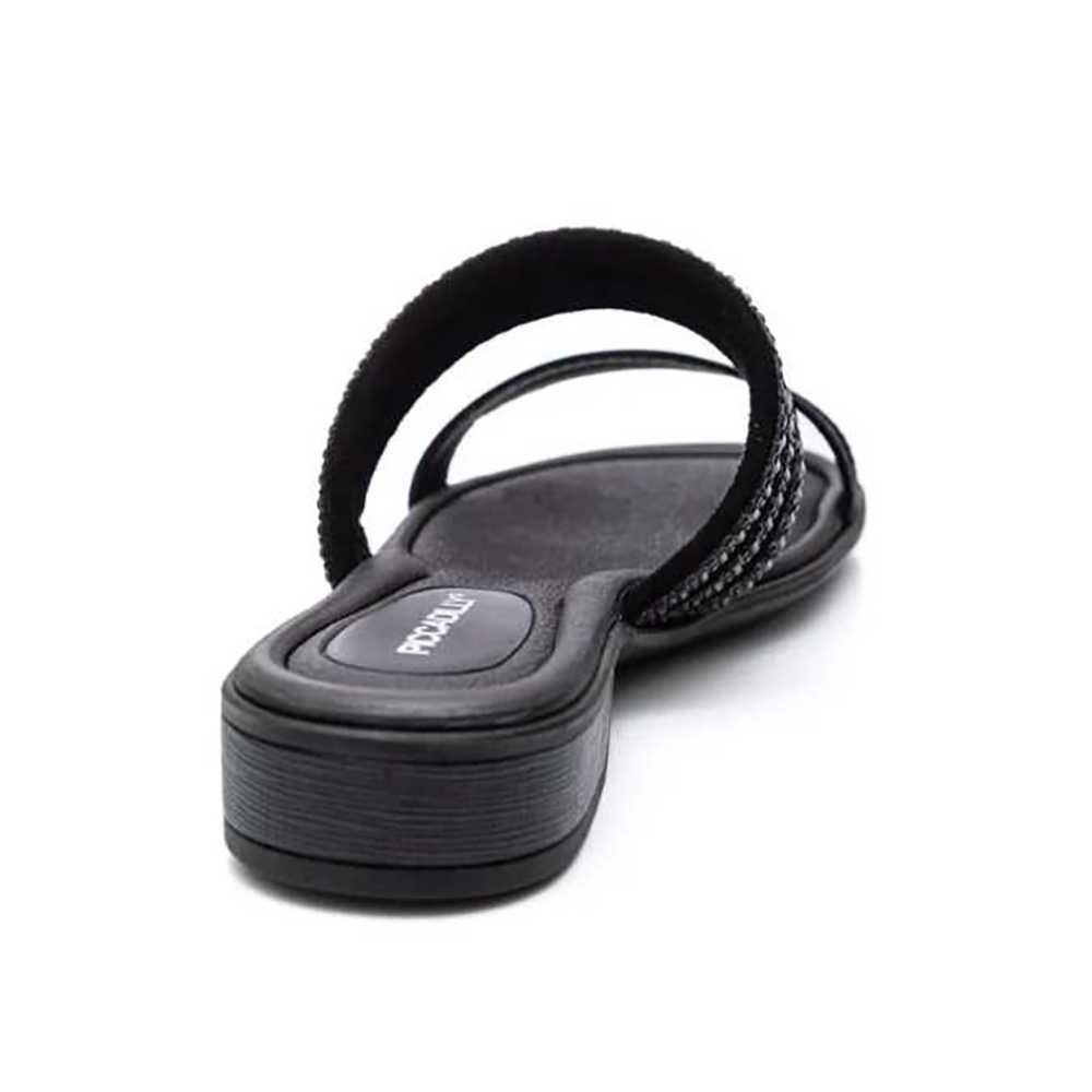 Tamanco Feminino Piccadilly Salto Baixo Tiras Duplas Preto 4