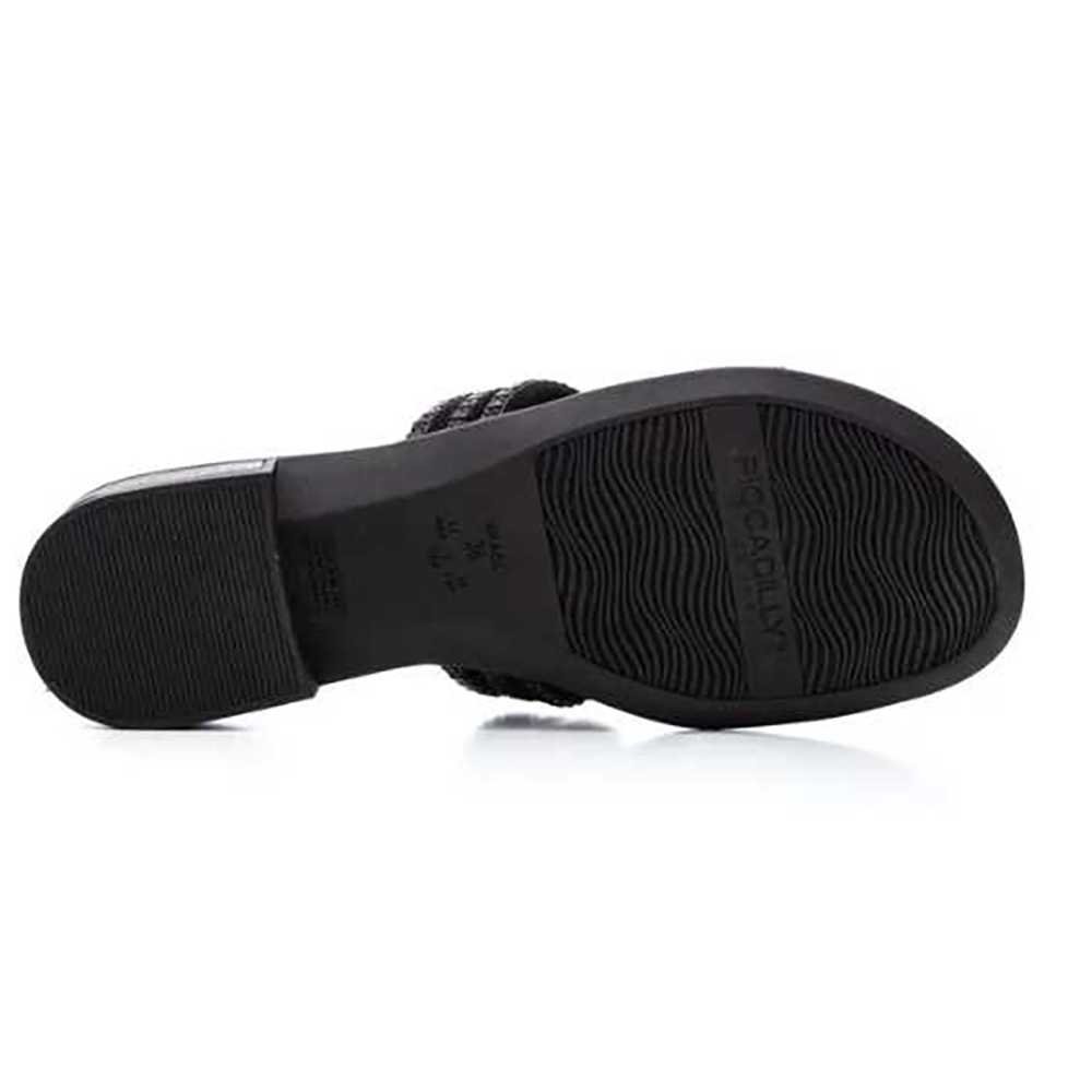 Tamanco Feminino Piccadilly Salto Baixo Tiras Duplas Preto 5