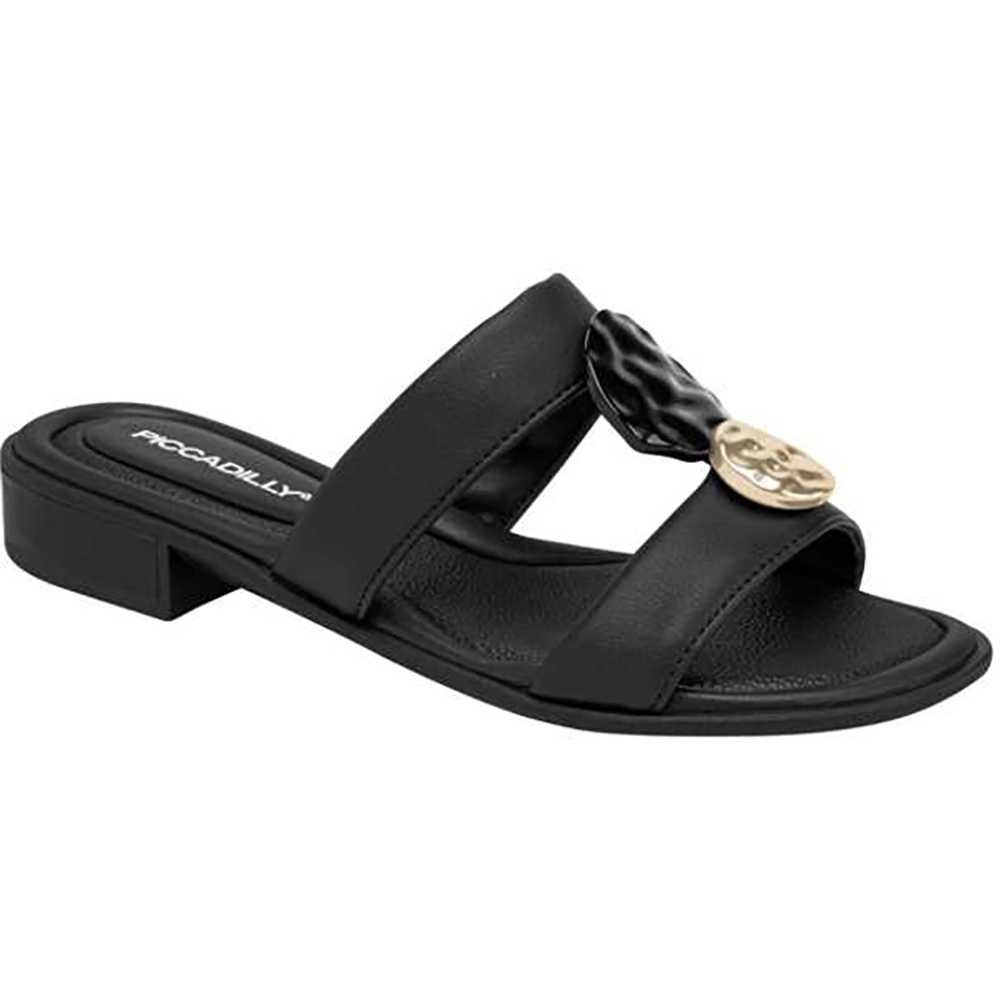 Tamanco Feminino Piccadilly Pedraria Salto Baixo