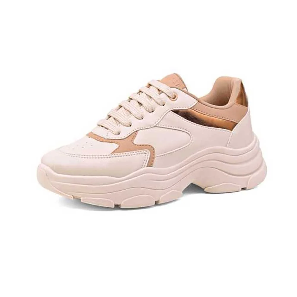 Tênis Feminino Izalu Sneaker Casual Bege 2