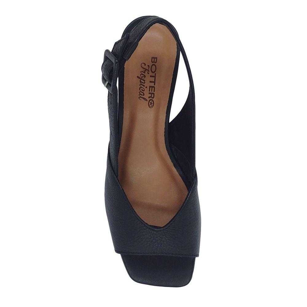 Sandália Feminina Bottero Salto Grosso Baixo Preto 4