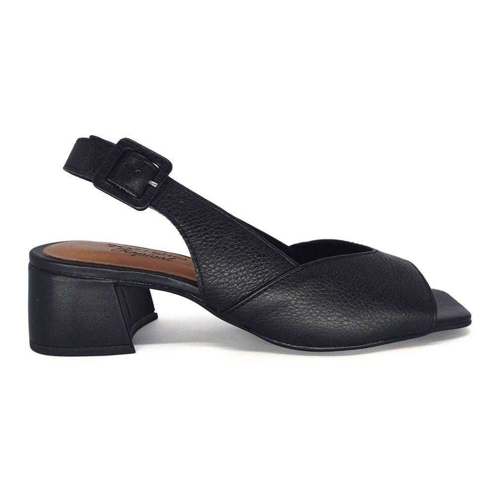 Sandália Feminina Bottero Salto Grosso Baixo Preto 5