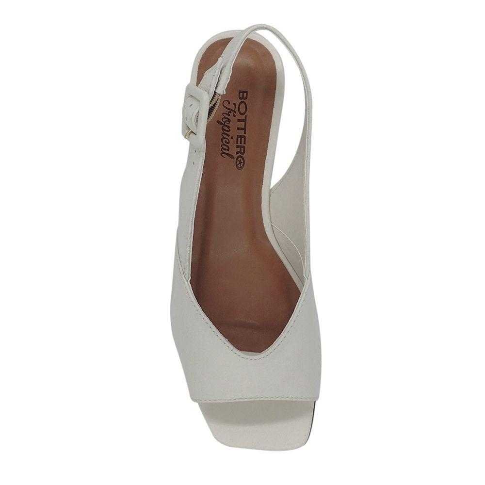 Sandália Feminina Bottero Salto Grosso Baixo Branco 5