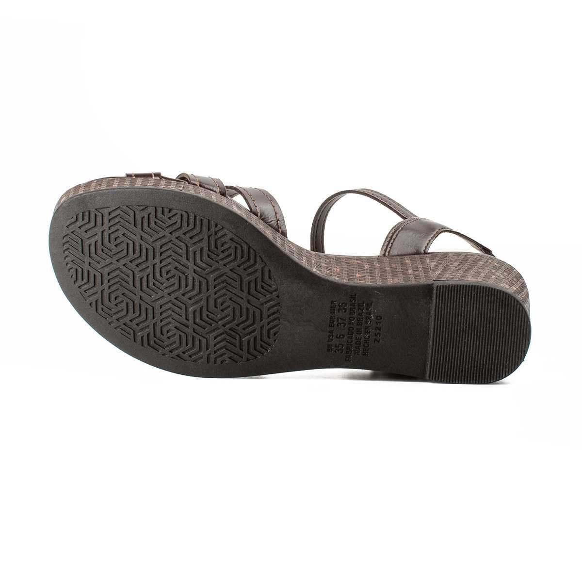 Sandália Feminina Dakota Anabela Tiras Cruzadas Marrom 5