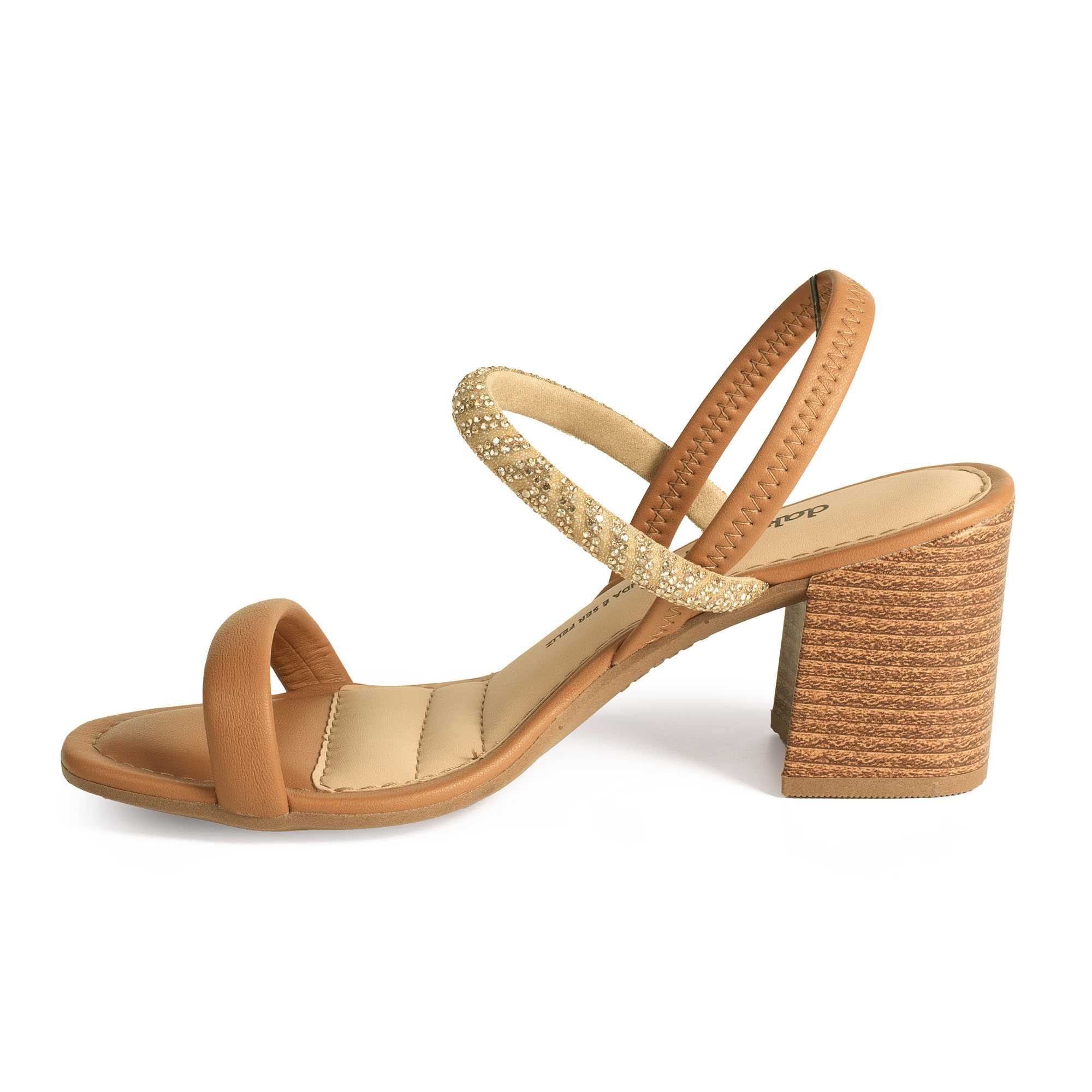 Sandália Feminino Dakota Salto Blocado Bege 4