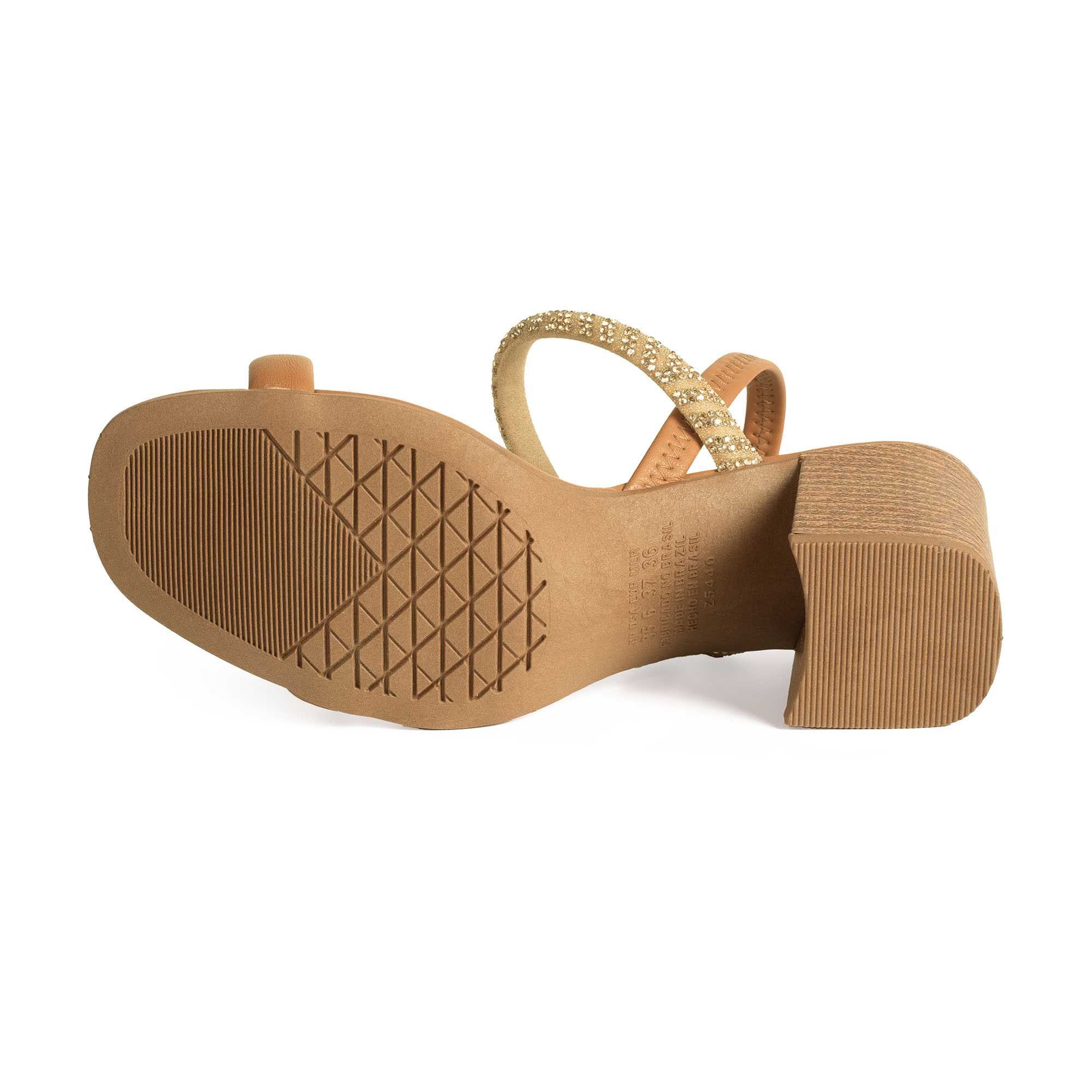 Sandália Feminino Dakota Salto Blocado Bege 5