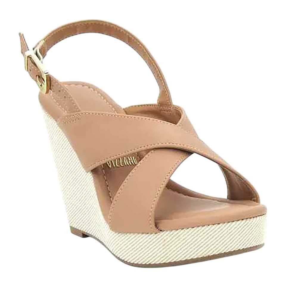 Sandália Feminina Vizzano Anabela Alta Bege 2